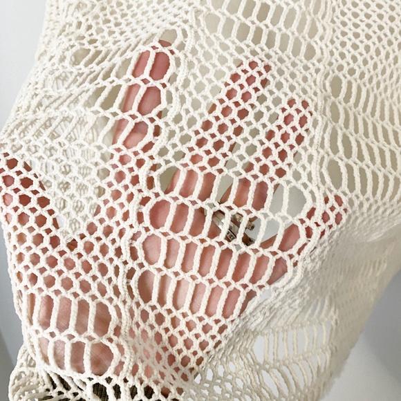 Zara Crochet Cream Sleeveless Blouse - Size M - Picture 4 of 6